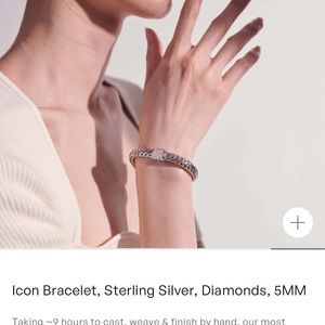 Icon Bracelet, Sterling Silver, Diamonds, 5MM.